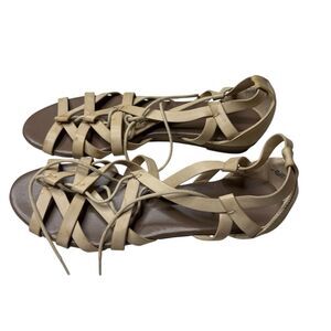 Cato Beige Cream Strappy Slip On Open Toe Sandals Size Size 9M Womens